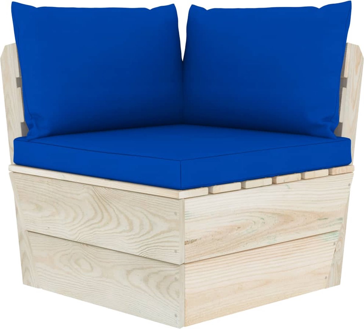 Vidaxl Tuinbank 4-zits Met Kussens Pallet Vurenhout - Blauw