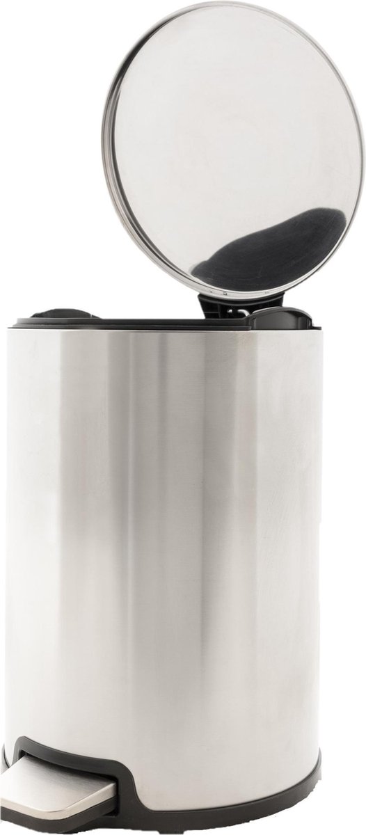Cosy&Trendy Vuilnisbak/pedaalemmer Zilver 12 Liter 35 Cm Rvs - Afvalemmers - Prullenbakken - Silver