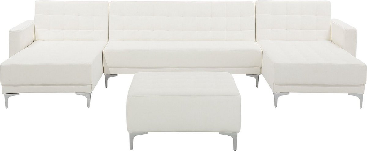 Beliani Aberdeen Slaapbank Kunstleer 348x168x83 - Wit