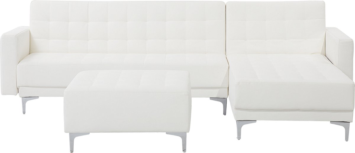 Beliani Aberdeen Slaapbank Kunstleer 267x168x83 - Wit