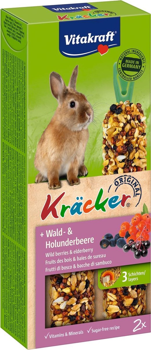 Vitakraft Konijn Kracker - Konijnensnack - Bosbessen