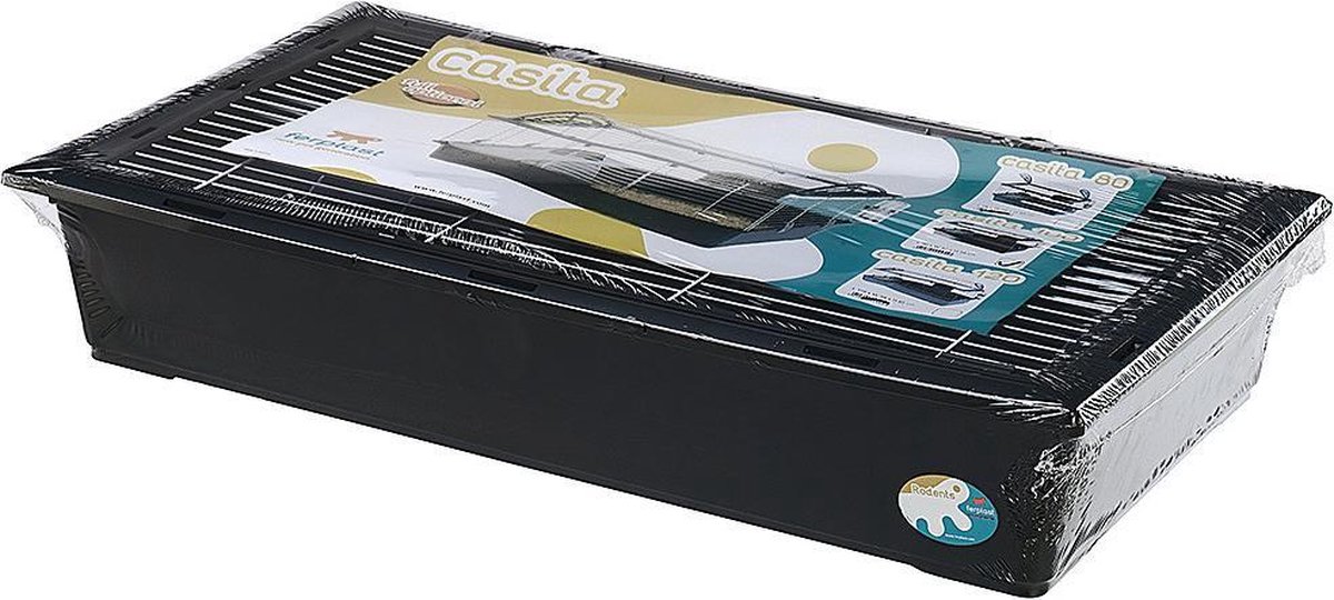 Ferplast Konijnenkooi Casita 100 - Dierenverblijf - 96x57x56 cm - Zwart
