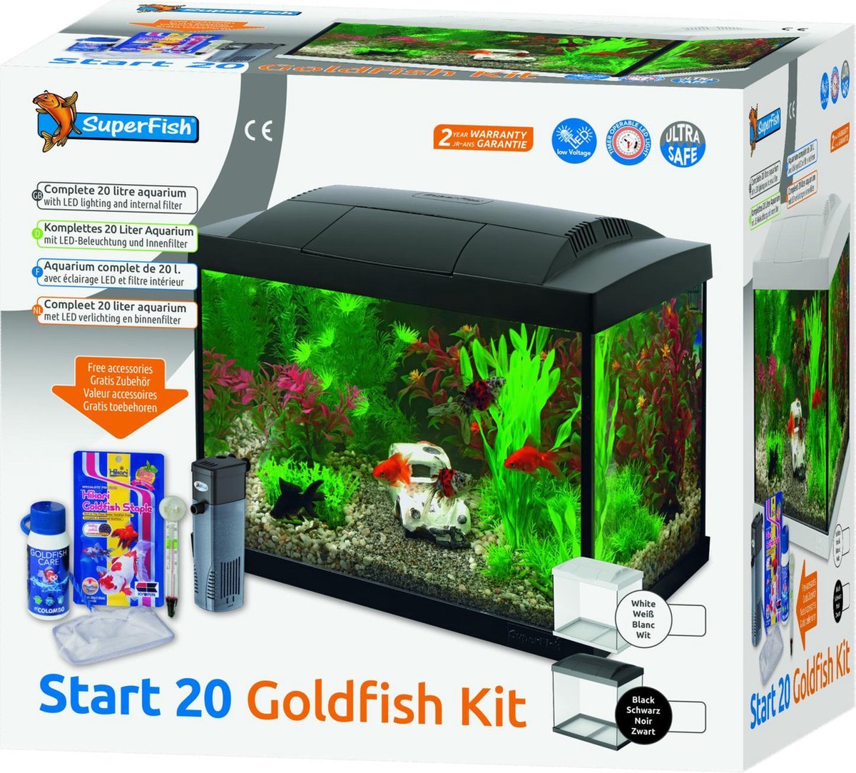 Superfish Aquarium Start 20 Goldfish Kit Led 20 l - Aquaria - - Wit