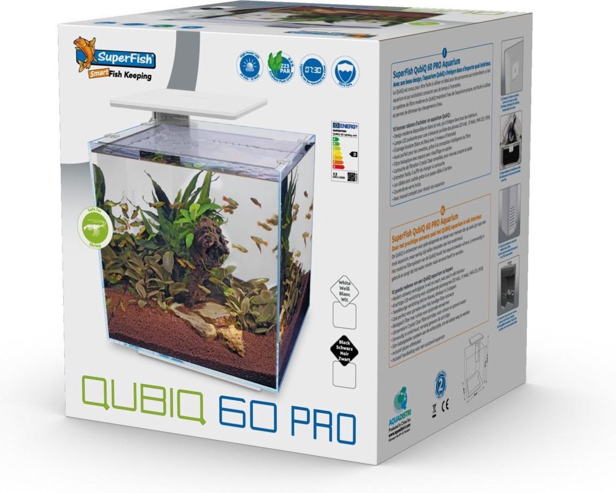 Superfish Qubiq 60 Pro 40x40x50.8 cm - Aquaria - - Wit