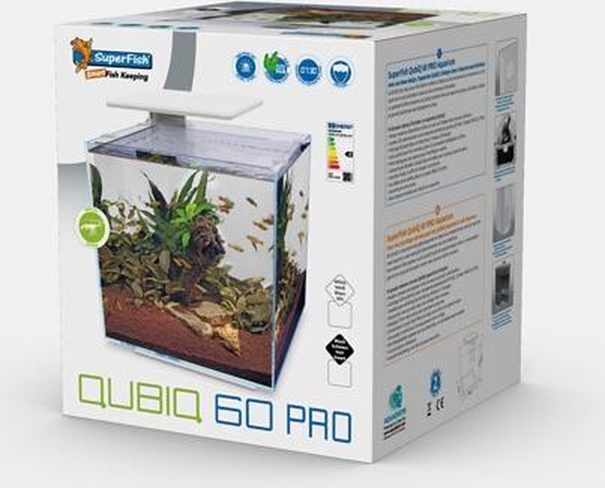 Superfish Qubiq 60 Pro 40x40x50.8 cm - Aquaria - - Zwart