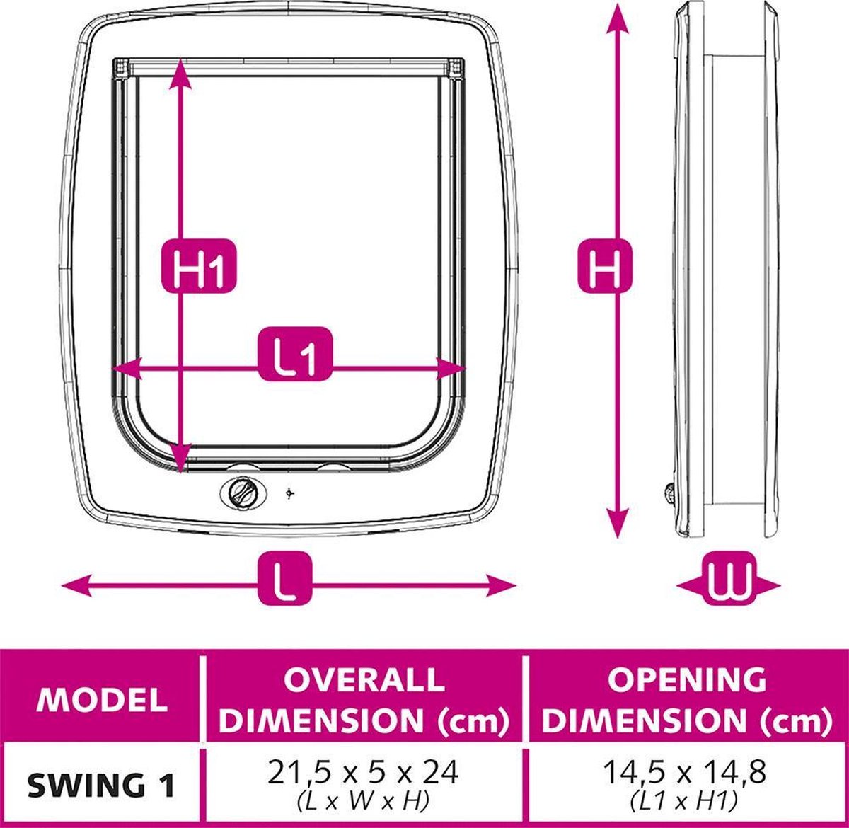 Ferplast Dierenluik Swing - Kattenluik - Nr. 1 - Wit
