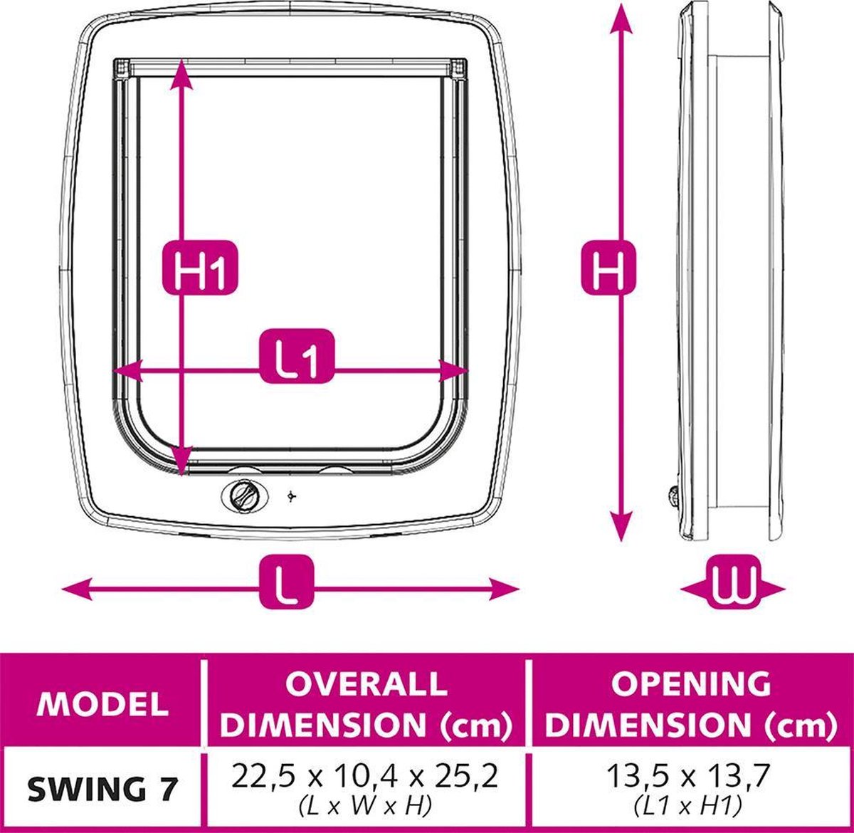Ferplast Dierenluik Swing - Kattenluik - Nr. 7 - Wit