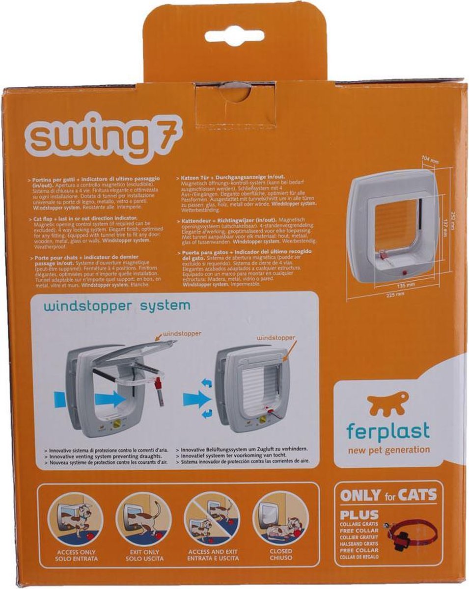 Ferplast Dierenluik Swing - Kattenluik - Nr. 7 - Wit