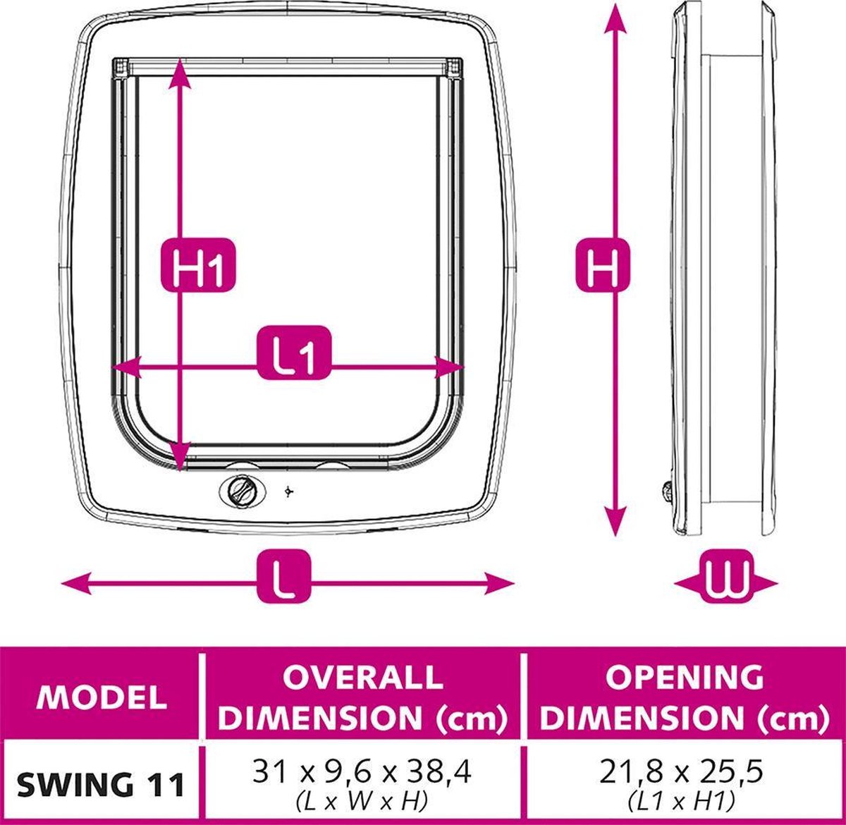 Ferplast Dierenluik Swing - Kattenluik - Nr.11 - Wit