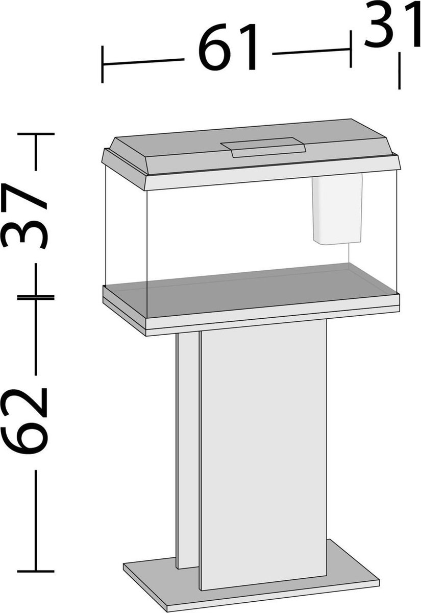 Juwel Aquarium Primo 60 - Aquaria - 61x31x37 cm Ca. 60 L - Zwart