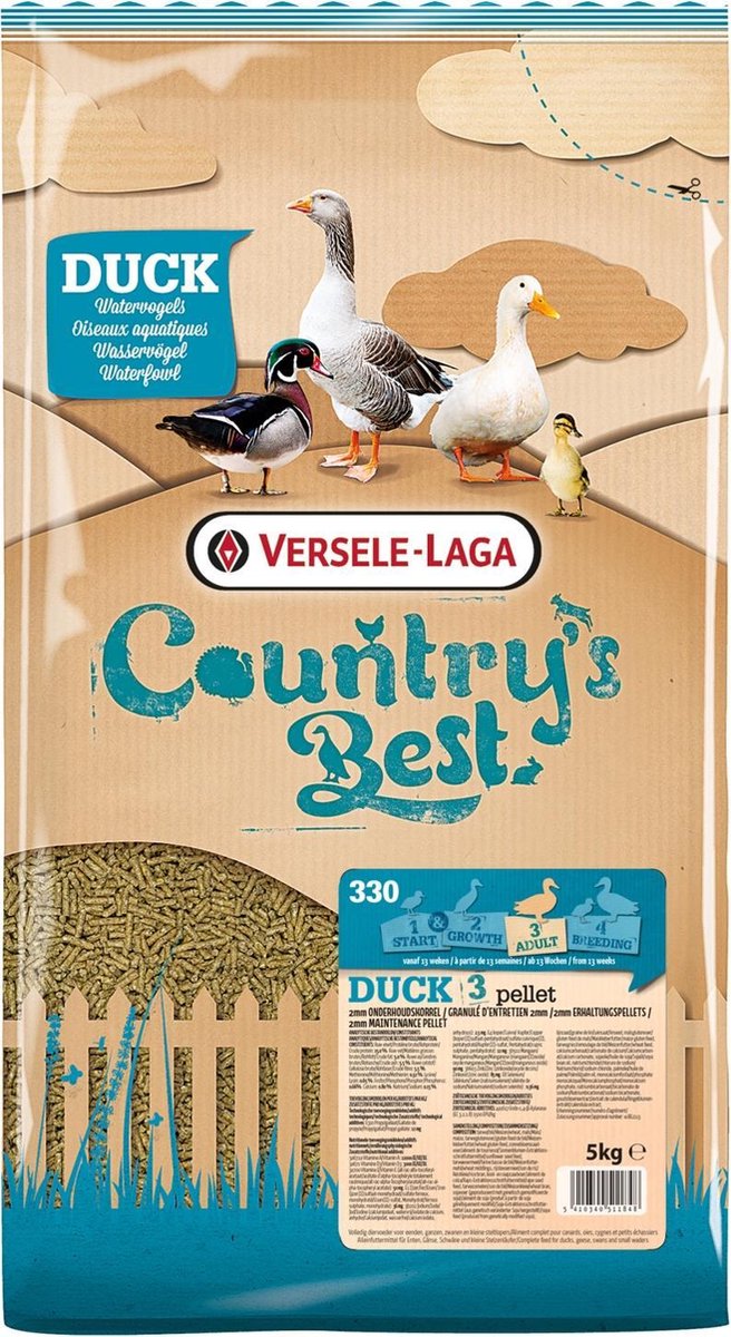 Versele-Laga Duck 3 Pellet 2mm Watervogel - Pluimveevoer - 5 kg Van 13 Weken