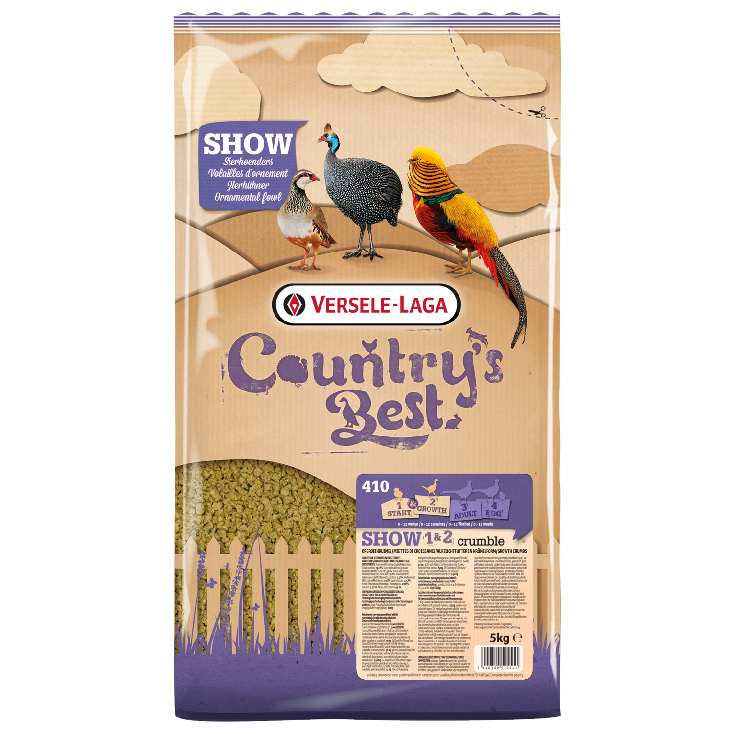 Versele-Laga Show 1&2 Crumble Sierhoenders - Pluimveevoer - 5 kg 012 Wk