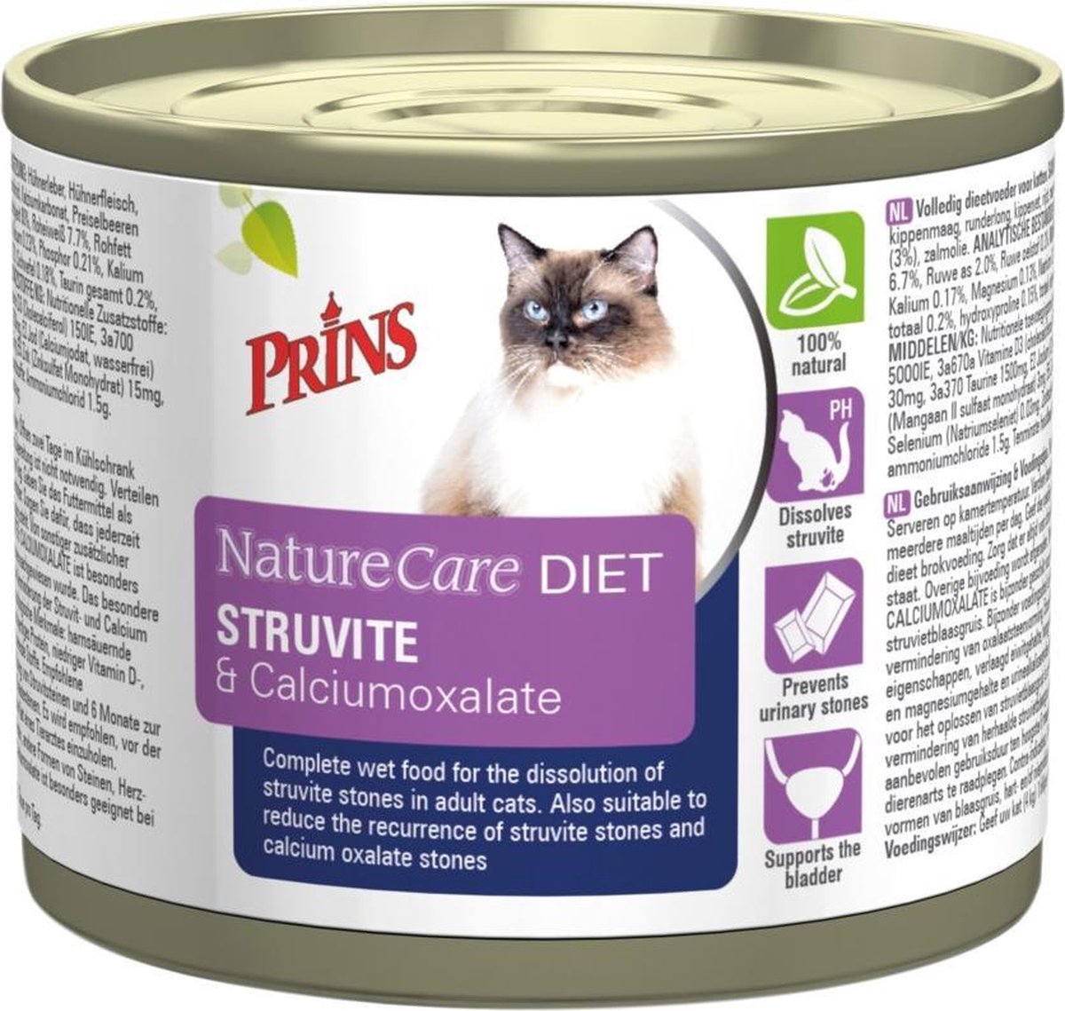 Prins Naturecare Diet Cat Struvite - Kattenvoer - 200 g