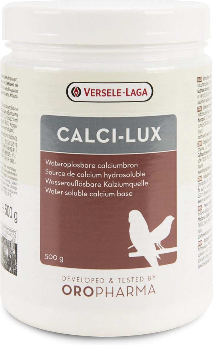 Oropharma Versele-Lagapharma Calci-Lux Voor Eischaal&Skelet - Vogelsupplement - 500 g - Oro