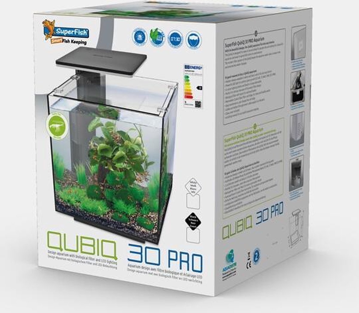 Superfish Qubiq 30 Pro 32x32x42.5 cm - Aquaria - - Zwart