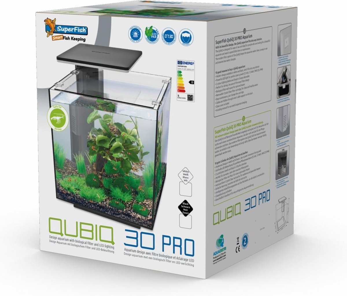 Superfish Qubiq 30 Pro 32x32x42.5 cm - Aquaria - - Zwart