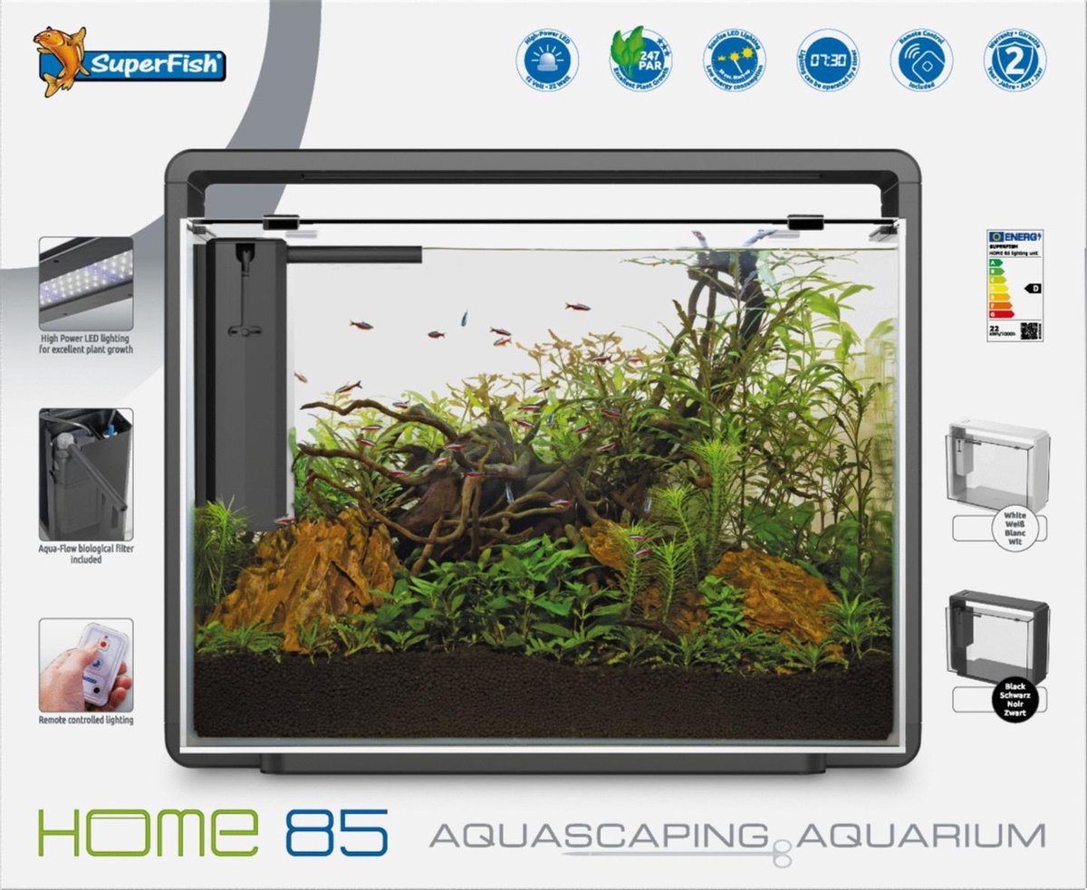 Superfish Home 85 Aquarium 65x31x53 cm - Aquaria - - Wit