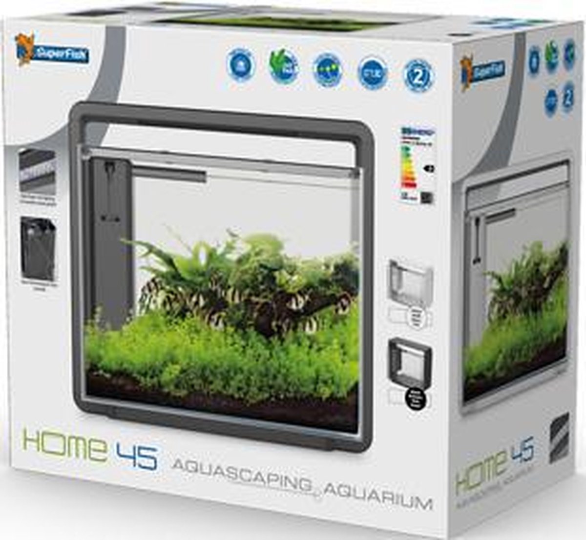 Superfish Home 45 Aquarium 46.5x25x42.5 cm - Aquaria - - Zwart