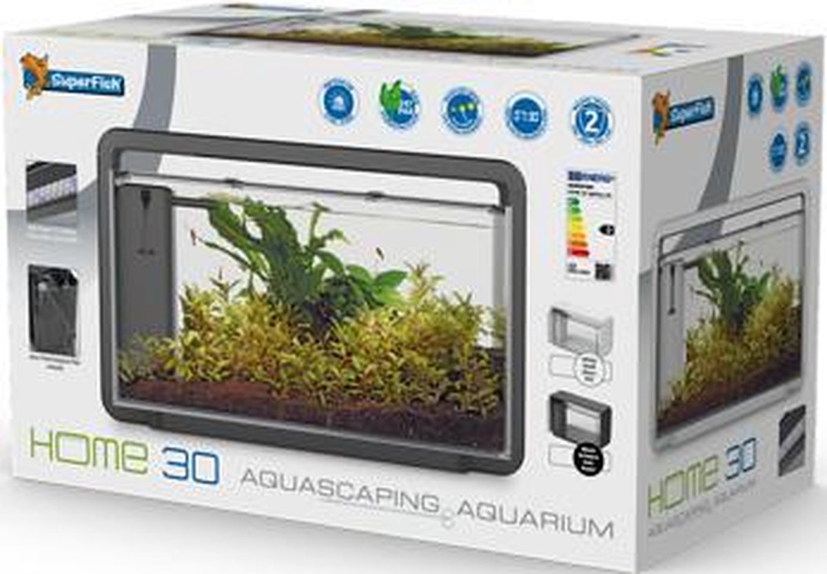 Superfish Home 30 Aquarium 46.5x25x28.5 cm - Aquaria - - Wit
