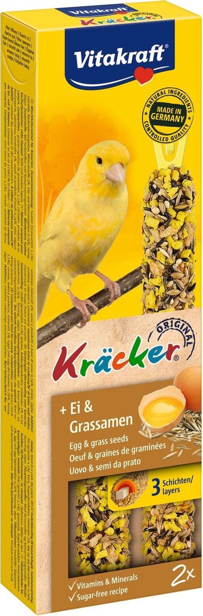 Vitakraft Kanarie Kracker 2 stuks - Vogelsnack - Ei
