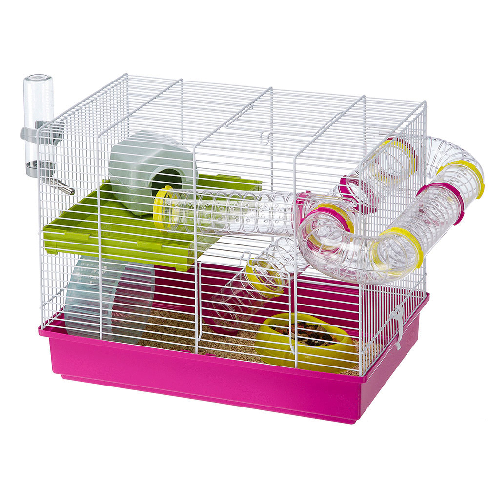 Ferplast Hamsterkooi Laura - Dierenverblijf - 46x29.5x37.5 cm - Roze