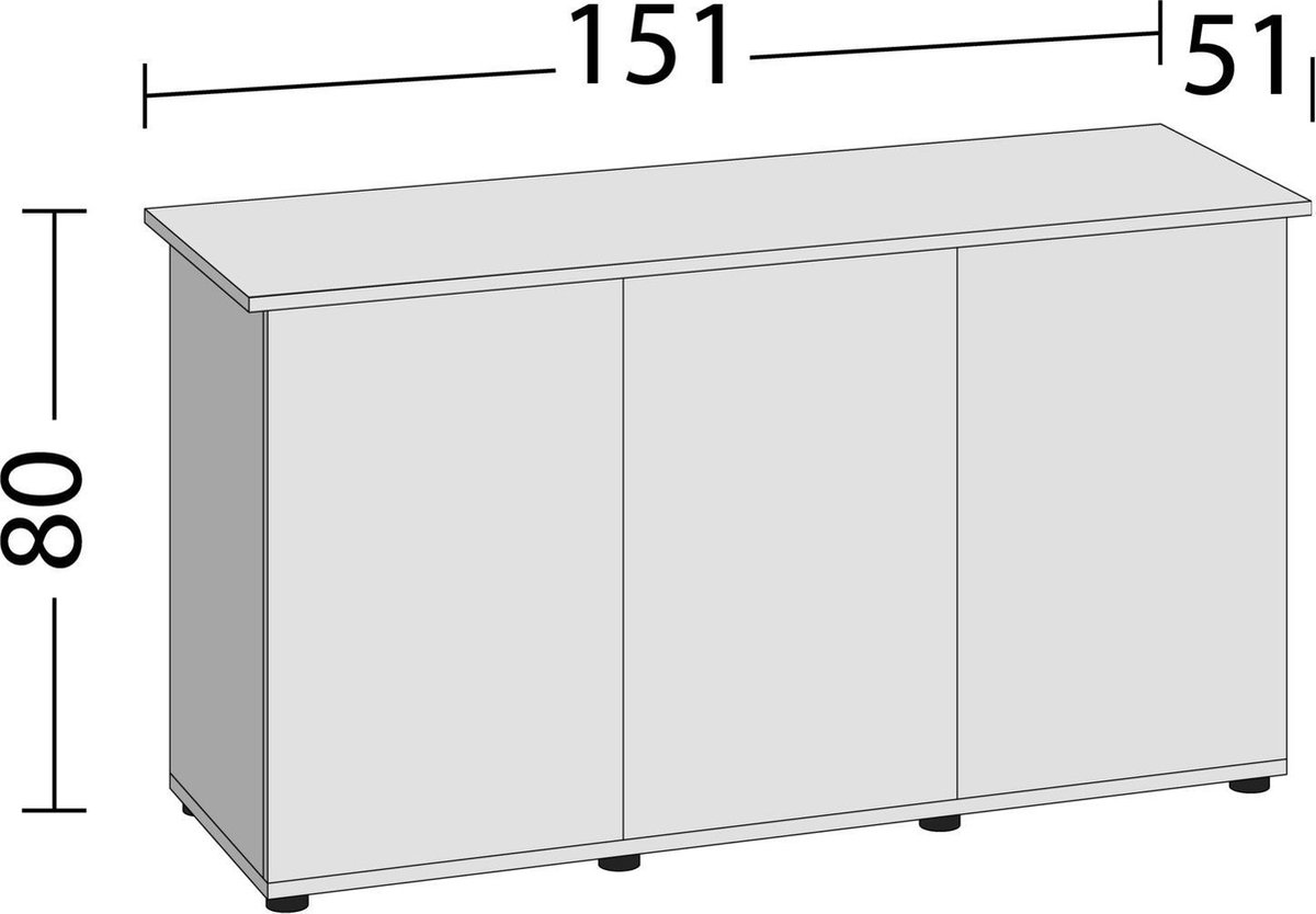 Juwel Kast Rio 450 Sbx 151x51x80 cm - Aquariummeubel - - Zwart