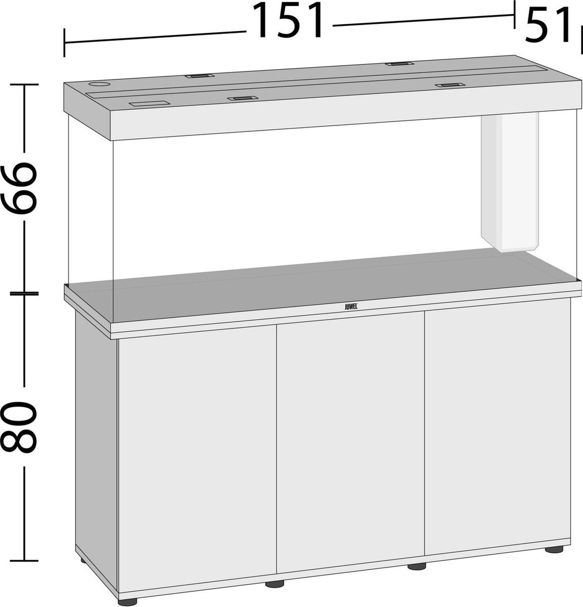 Juwel Aquarium Rio 450 Led 151x51x66 cm - Aquaria - Ca. 450 L - Zwart