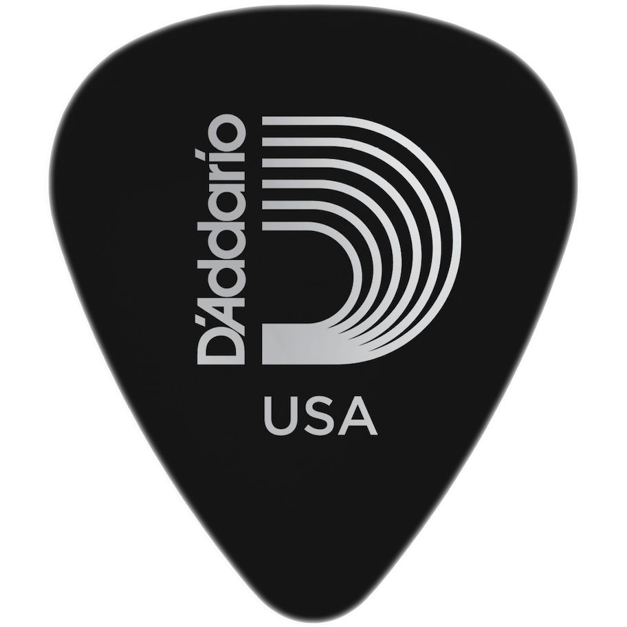 D'Addario 1CBK2-10 black celluloid plectra 10 pack light