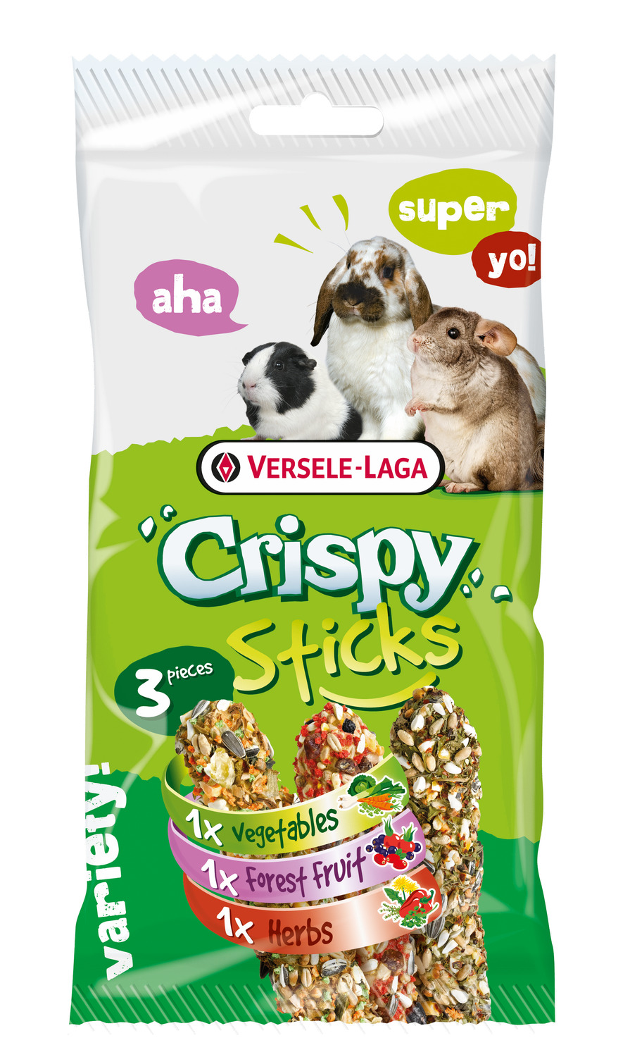 Versele-Laga Sticks Triple Variety Pack - Konijnensnack - Mix 3x55 g Herbivoren