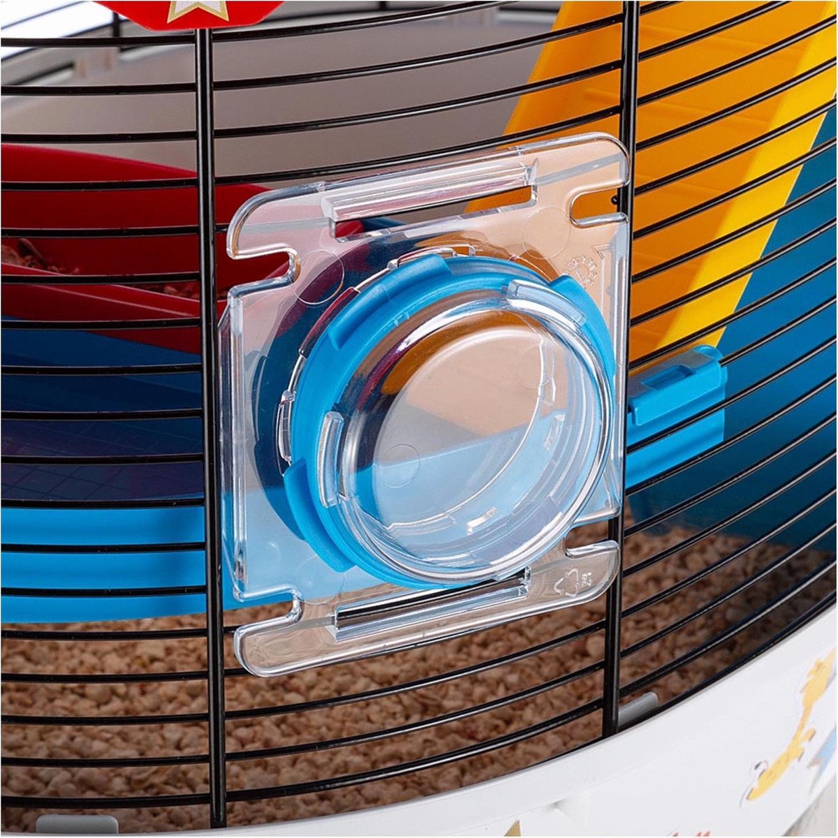 Ferplast Hamsterkooi Circus Fun - Dierenverblijf - 49.5x34x42.5 cm Wit Rood - Zwart