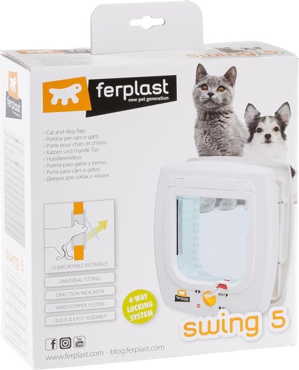 Ferplast Dierenluik Swing - Kattenluik - Nr. 5 - Wit