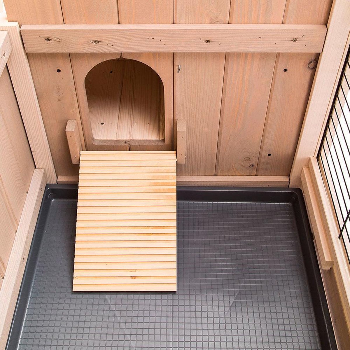 Ferplast Konijnenhok Ranch 120 Plus - Dierenverblijf - 117x69x101 cm 120 - Grijs