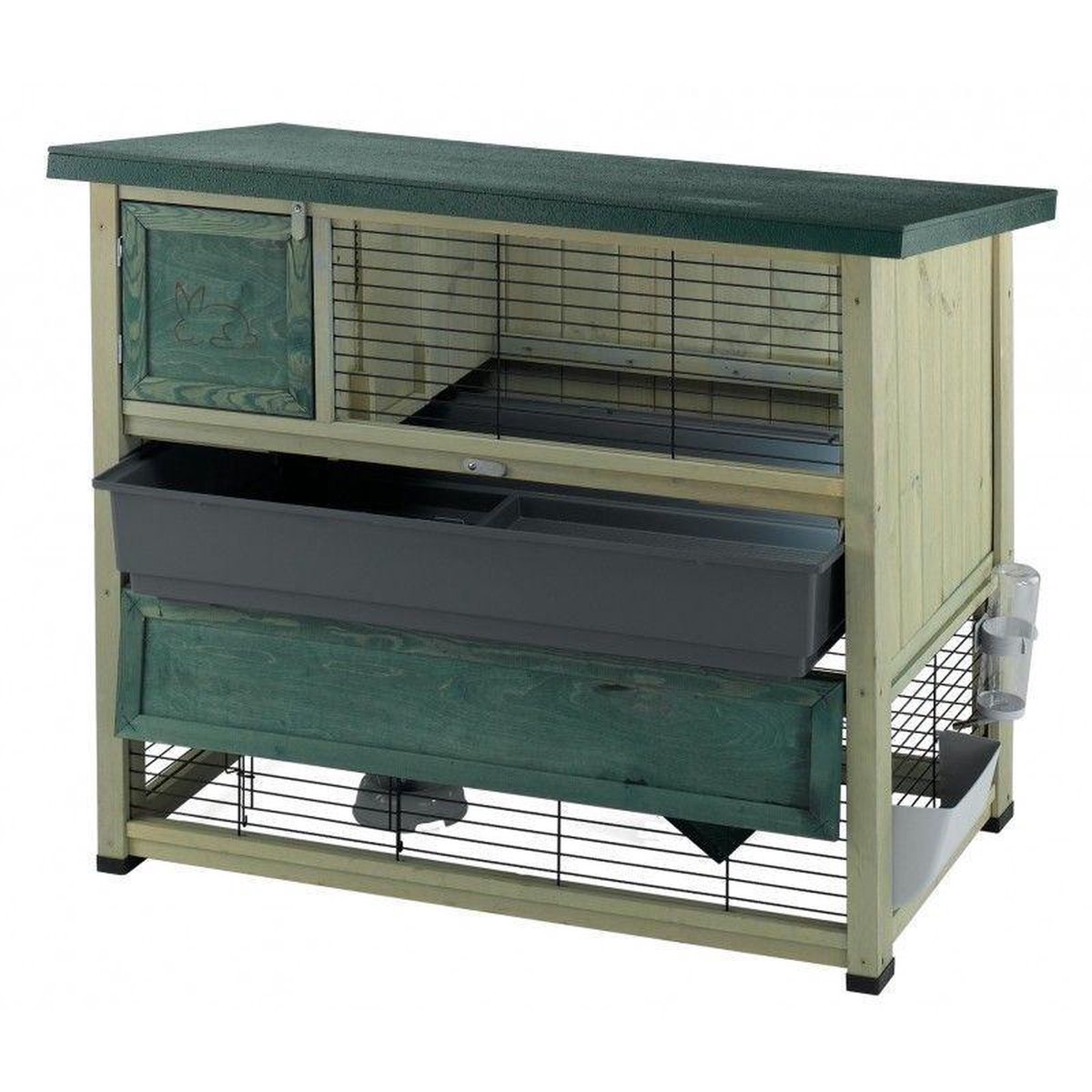 Ferplast Konijnenhok Ranch 120 Plus - Dierenverblijf - 117x69x101 cm 120 - Grijs