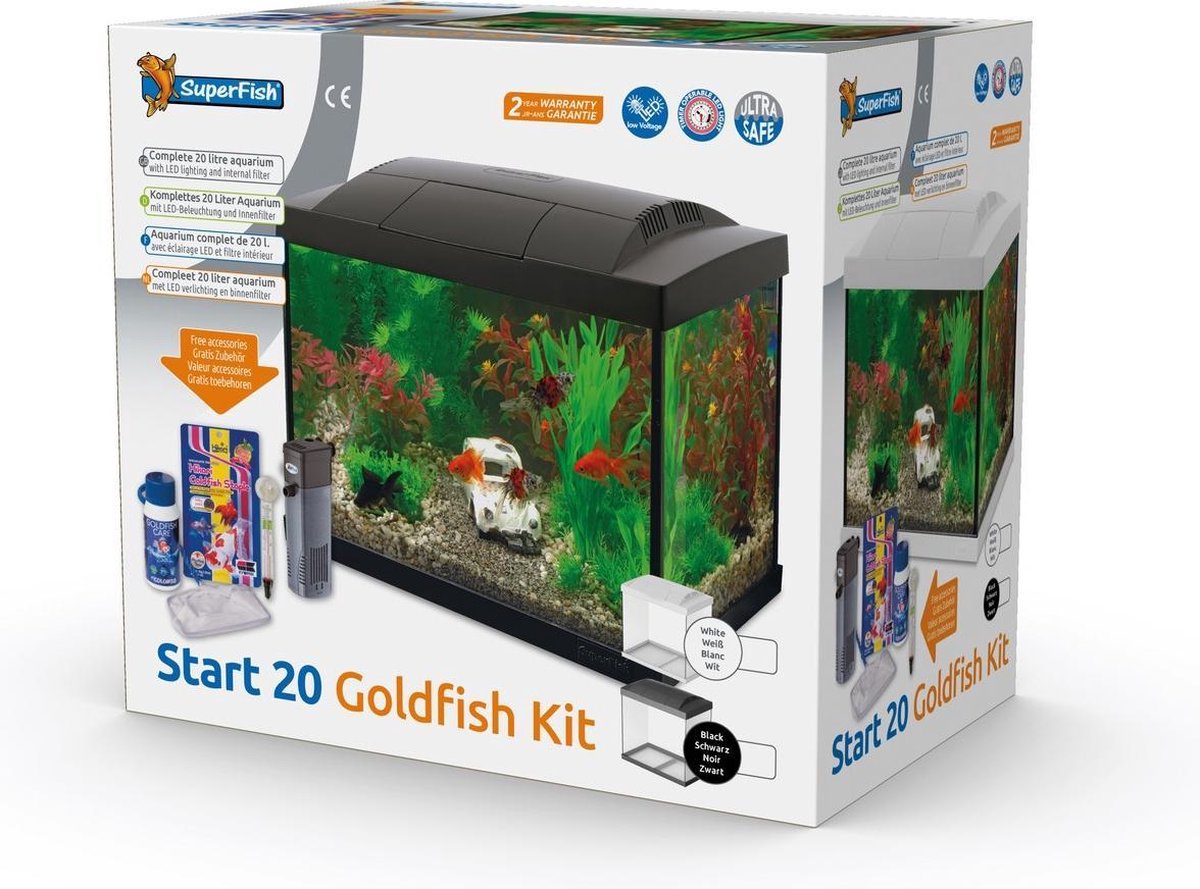 Superfish Aquarium Start 20 Goldfish Kit Led 20 l - Aquaria - - Zwart