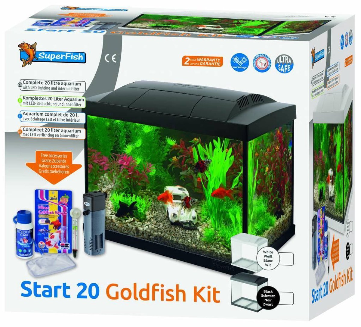 Superfish Aquarium Start 20 Goldfish Kit Led 20 l - Aquaria - - Zwart