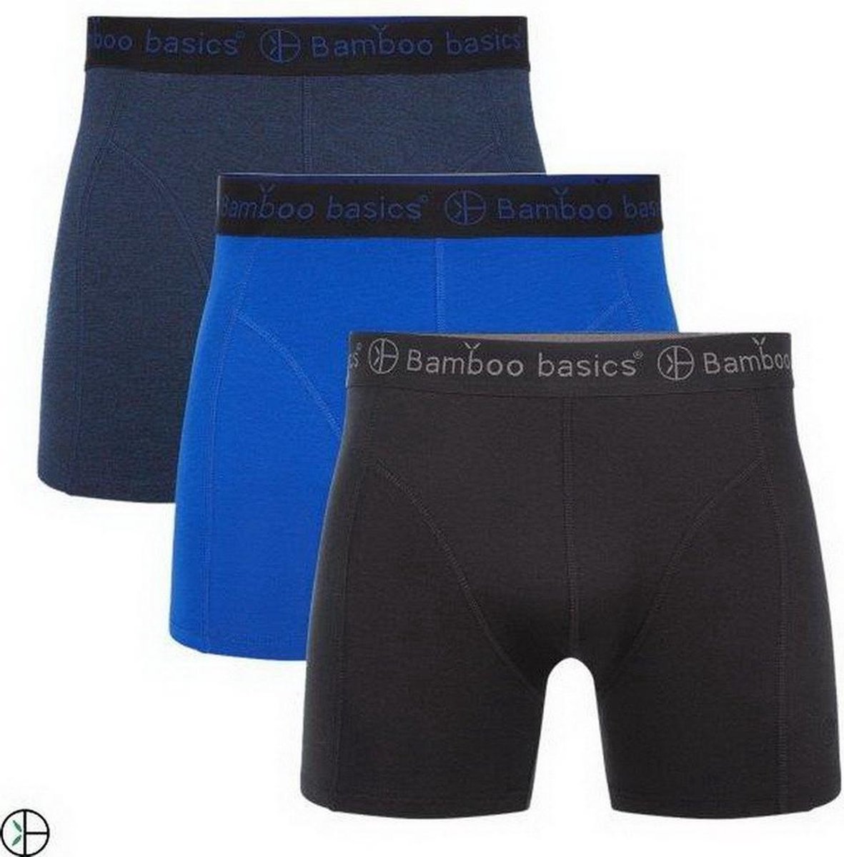 Bamboo Basics Rico 3-Pack Boxer/Blauw - Zwart