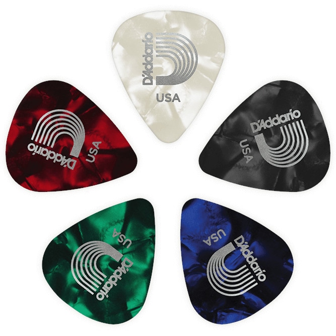 D'Addario 1CAP2-10 assortiment pearl celluloid plectra 10 pack light