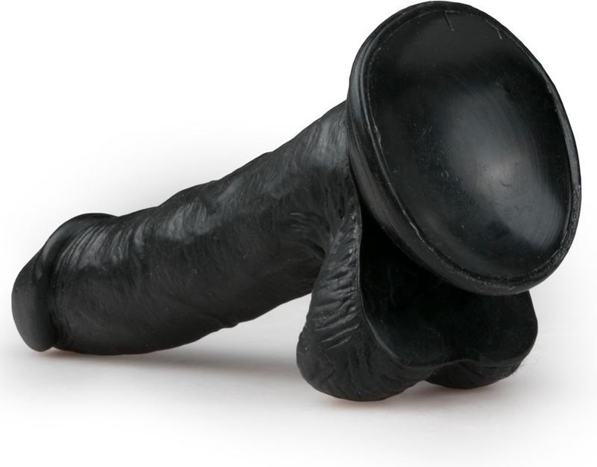 Ouch Realistische dildo met strap-on harnas, 15 cm - Zwart