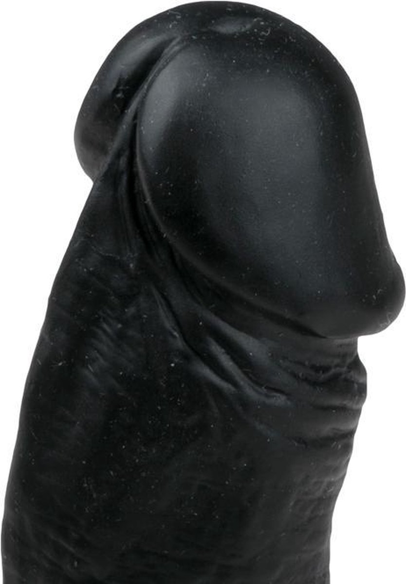 Ouch Realistische dildo met strap-on harnas, 15 cm - Zwart