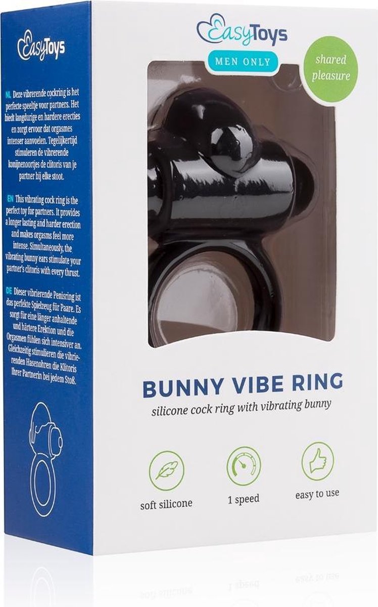 Bunny Vibe Cockring - Zwart