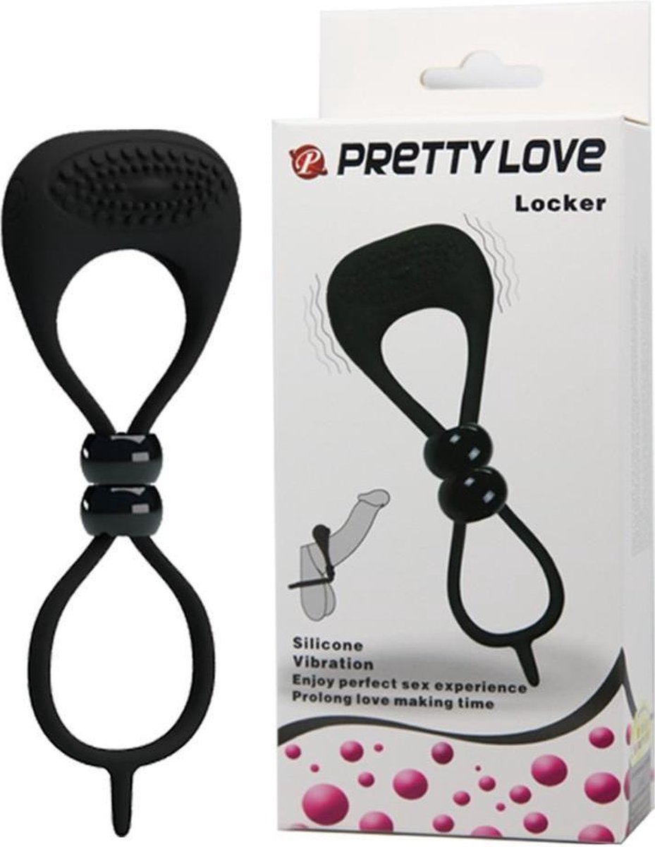 Pretty Love Locker Bal- En Cockring - Zwart