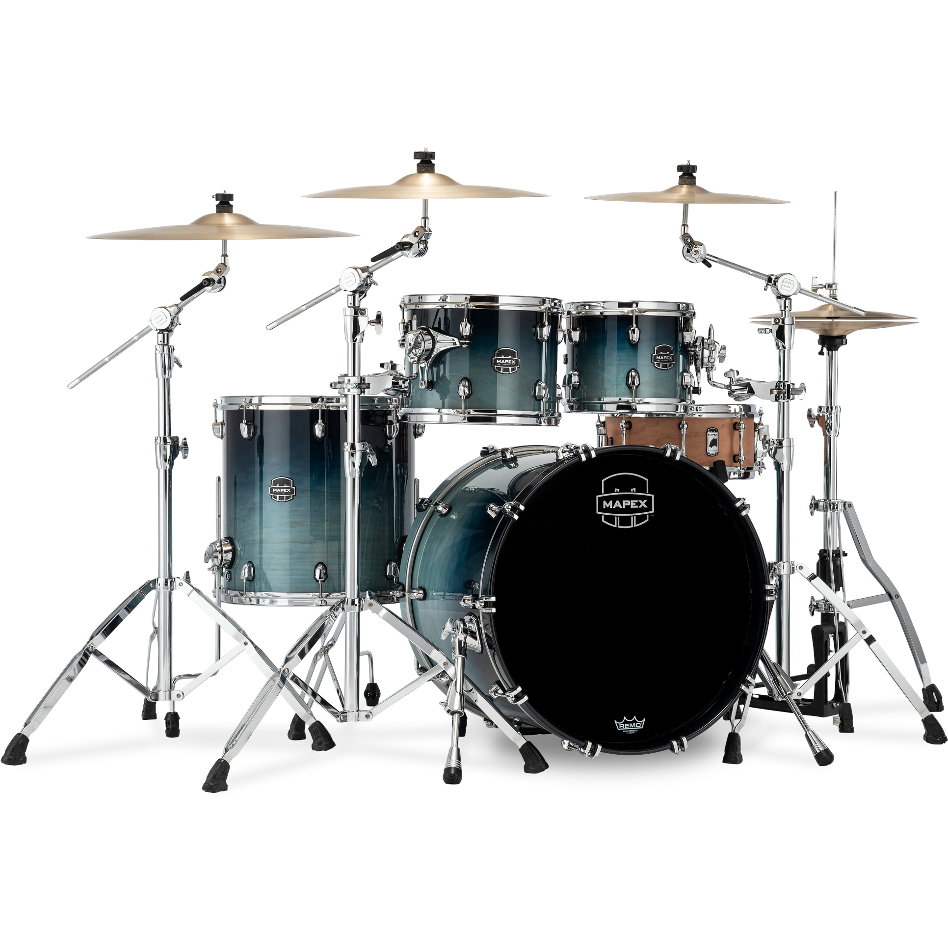 Mapex Saturn SR529XRJ Teal Blue Fade 4-delige rock shellset