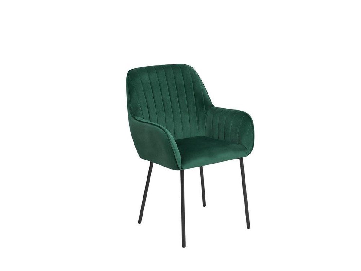 Beliani Wellston Eetkamerstoel Set Van 2 Fluweel 42 X 50 Cm - Groen