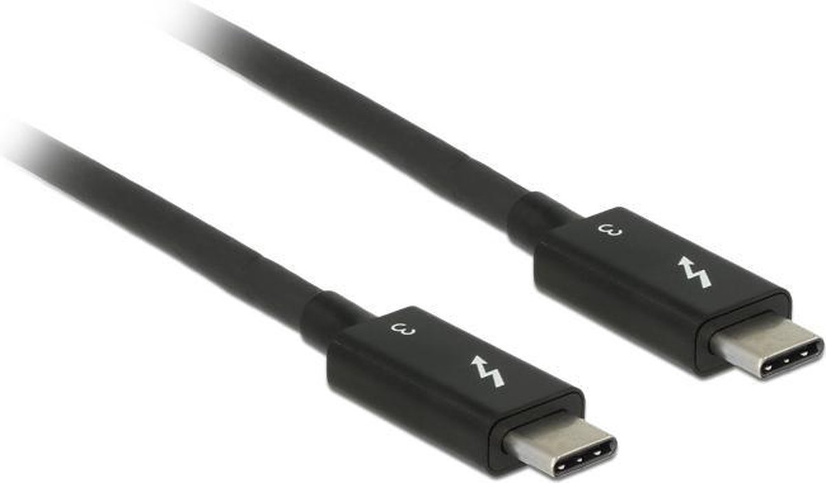DeLOCK Thunderbolt 3 (40 Gb/s) Usb-c Kabel Male > Male Passief 0.5 M 5 A - Zwart