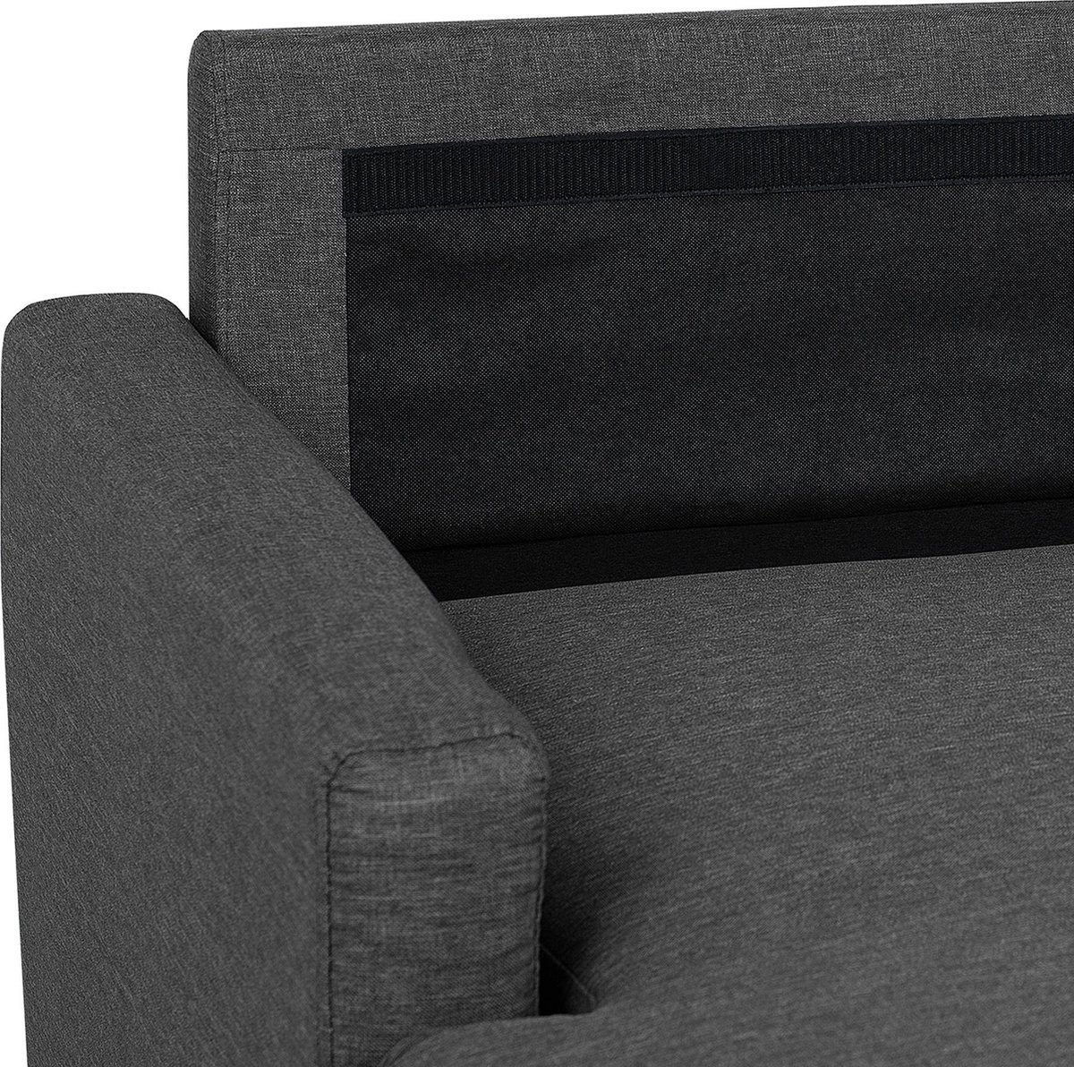 Beliani Flakk Slaapbank Licht Houtkleur Polyester 232x147x90 - Grijs
