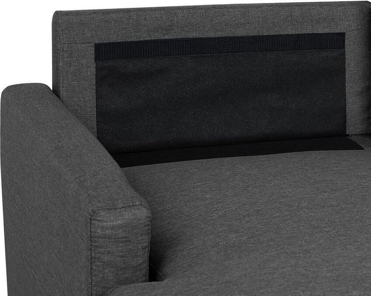 Beliani Flakk Slaapbank Licht Houtkleur Polyester 232x147x90 - Grijs
