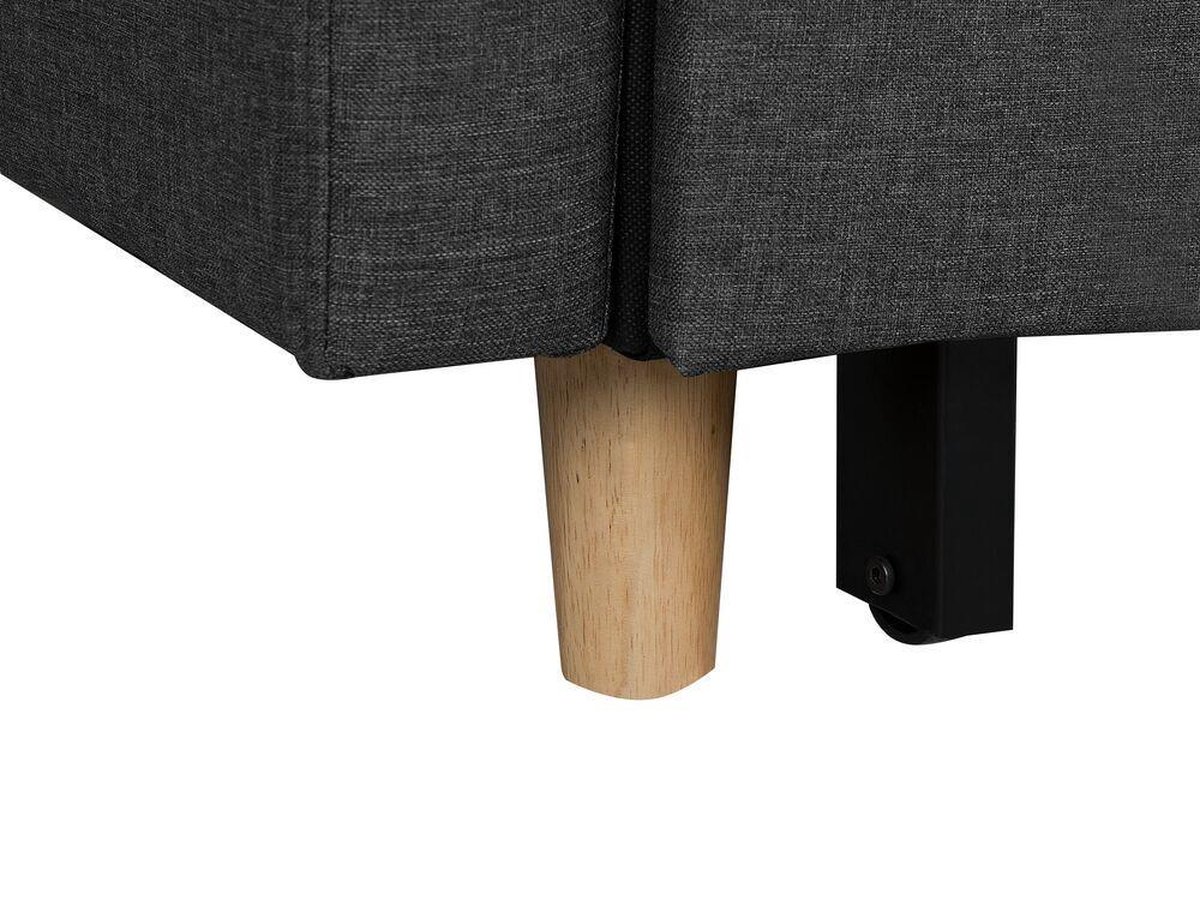 Beliani Flakk Slaapbank Licht Houtkleur Polyester 232x147x90 - Grijs