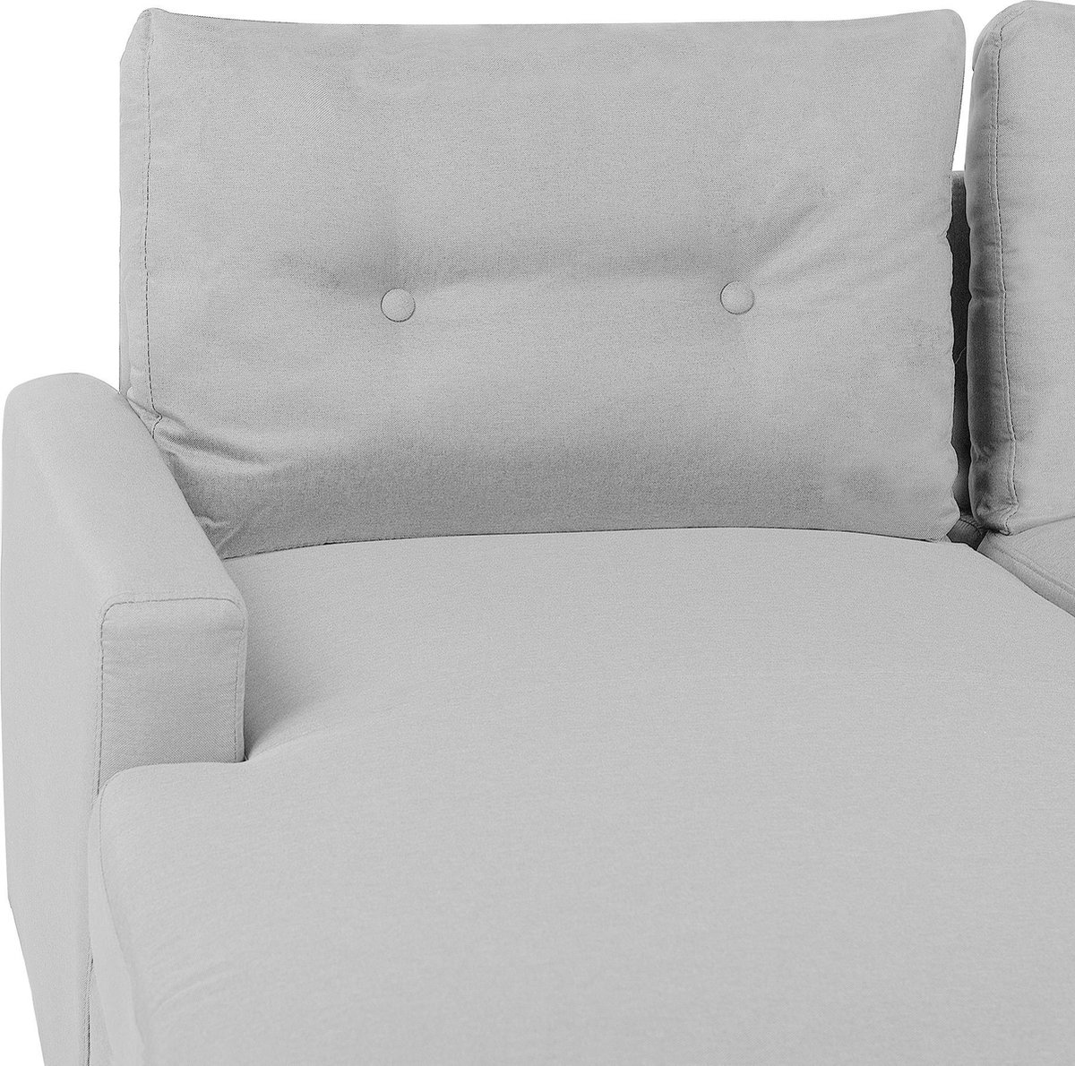 Beliani Flakk Slaapbank Licht Houtkleur Polyester 232x147x90 - Grijs