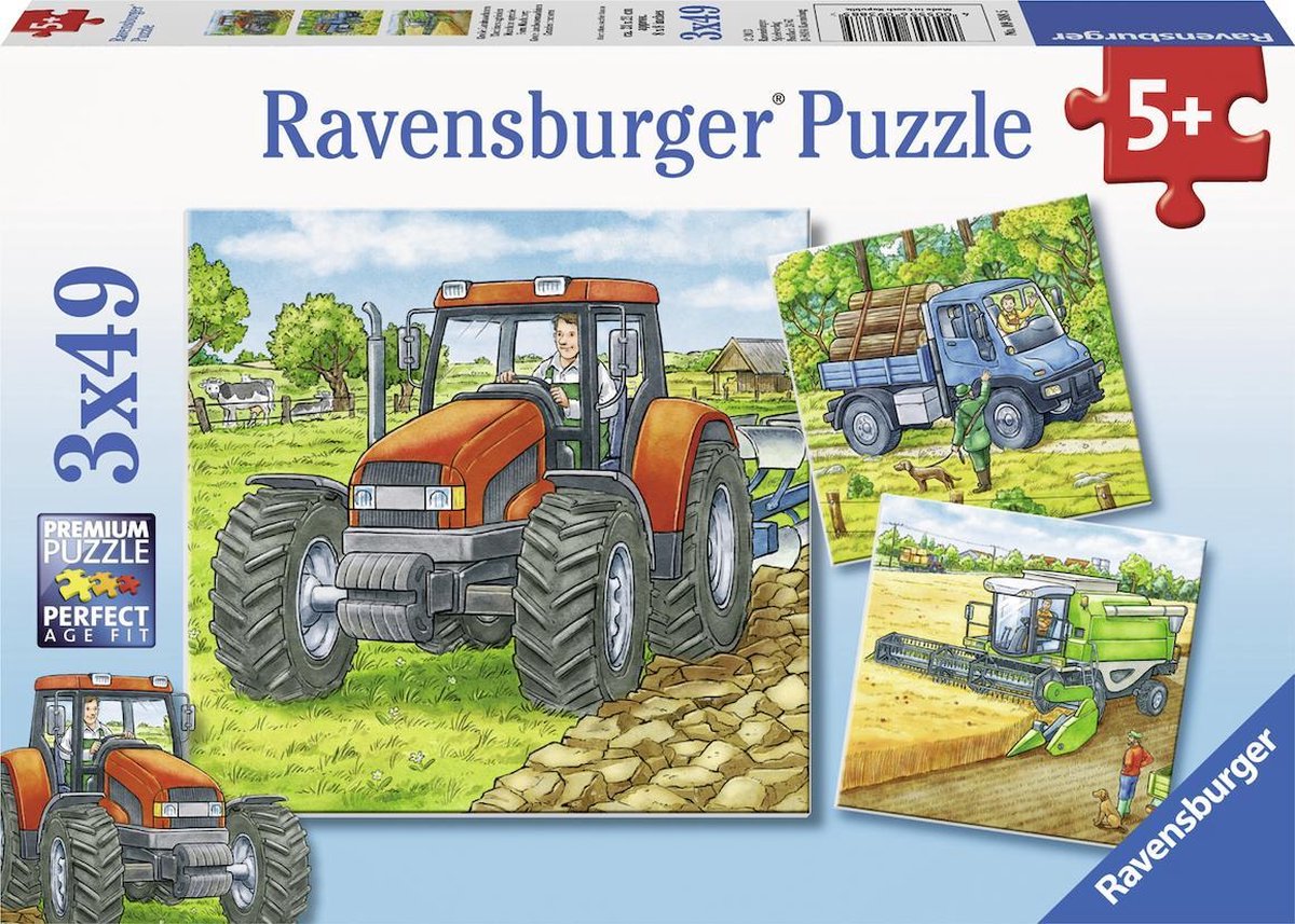 Ravensburger Puzzel Grote Landbouwmachine - 3 X 49 Stukjes