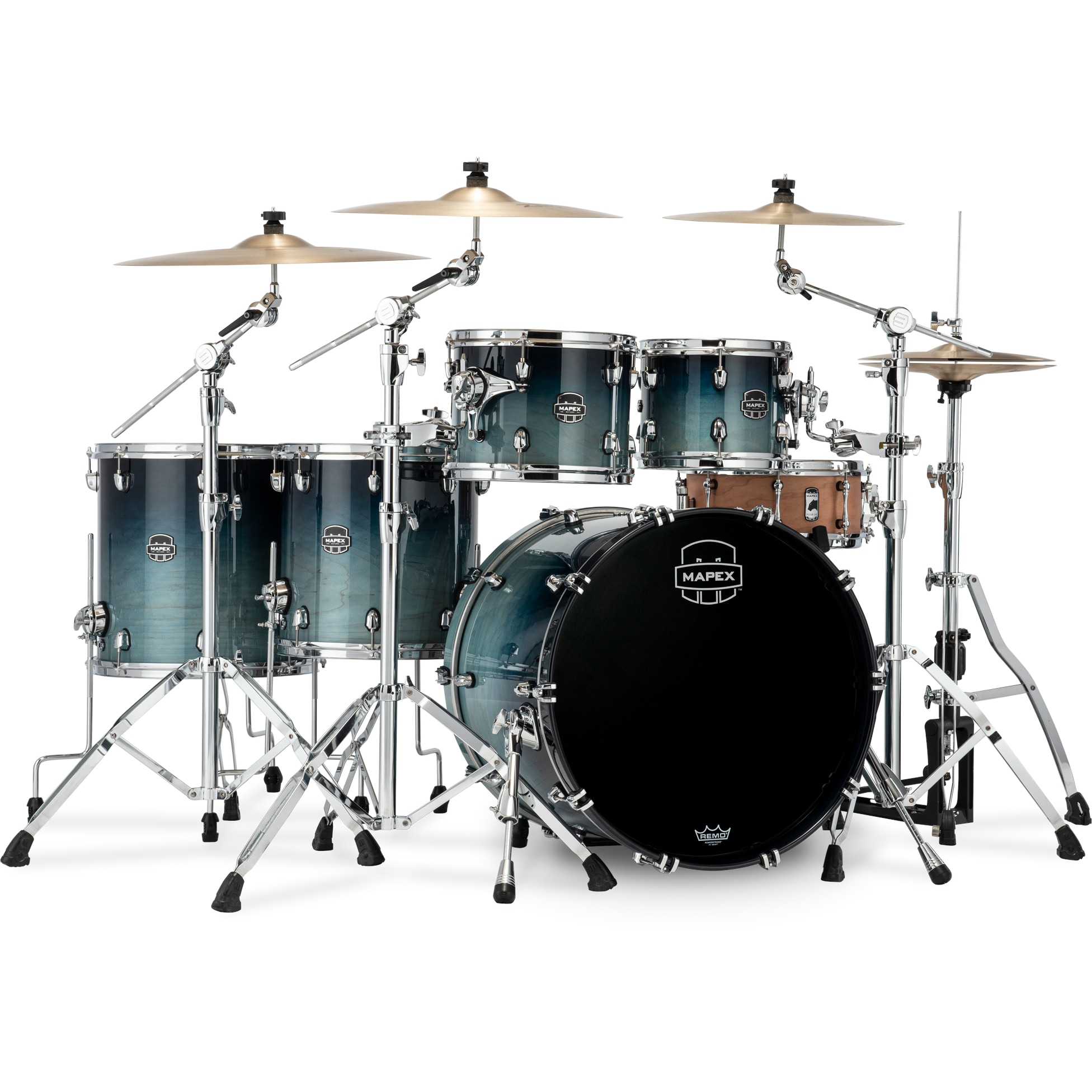 Mapex Saturn SR628XRJ Teal Blue Fade 5-delige rock shellset